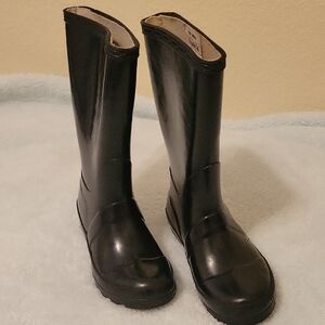 Black Tall Rain Boots Girls's Size 10M